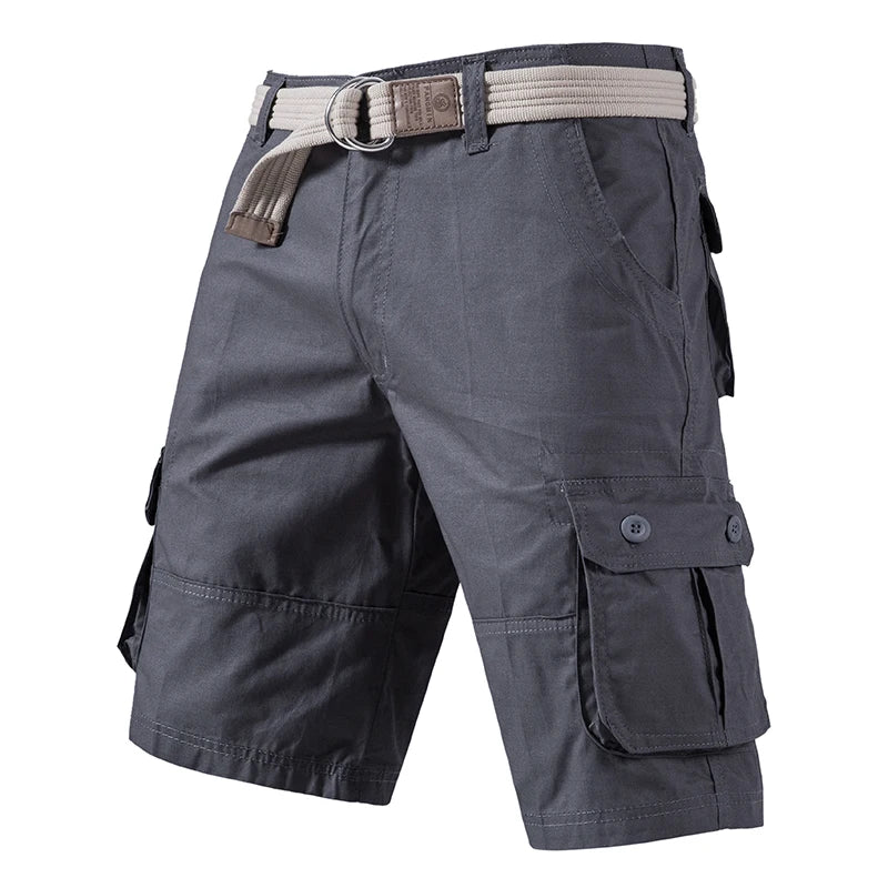 Men's Cargo Knee Shorts Cotton Casual Bermuda Golf Running Gym Short