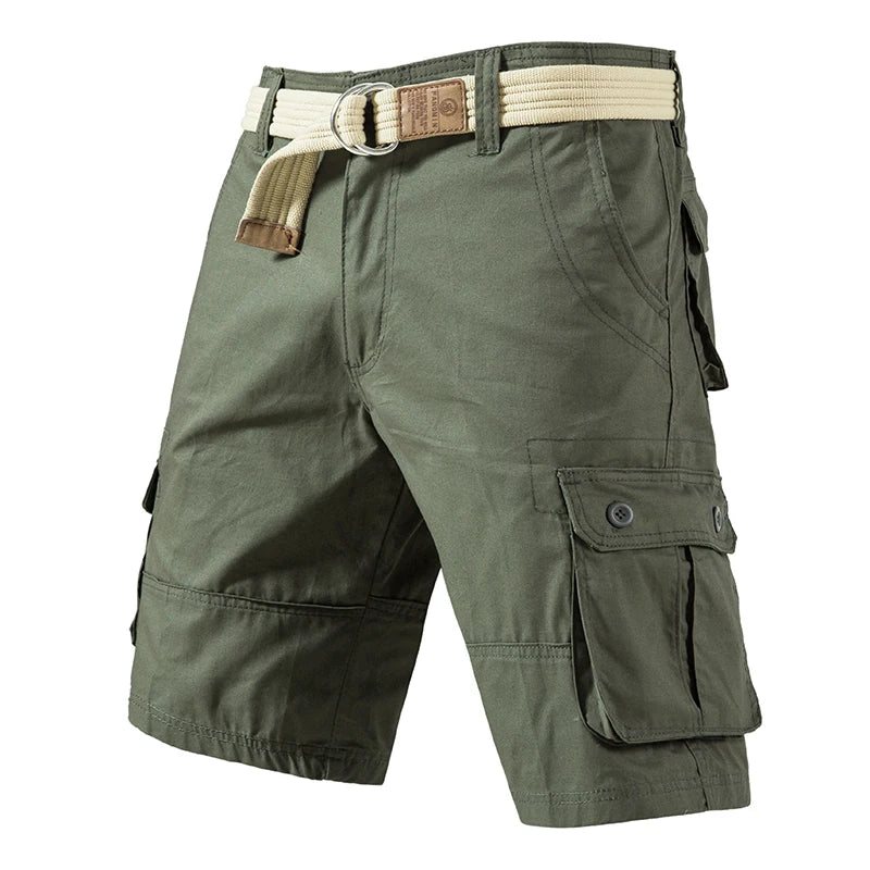 Men's Cargo Knee Shorts Cotton Casual Bermuda Golf Running Gym Short