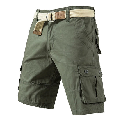 Men's Cargo Knee Shorts Cotton Casual Bermuda Golf Running Gym Short