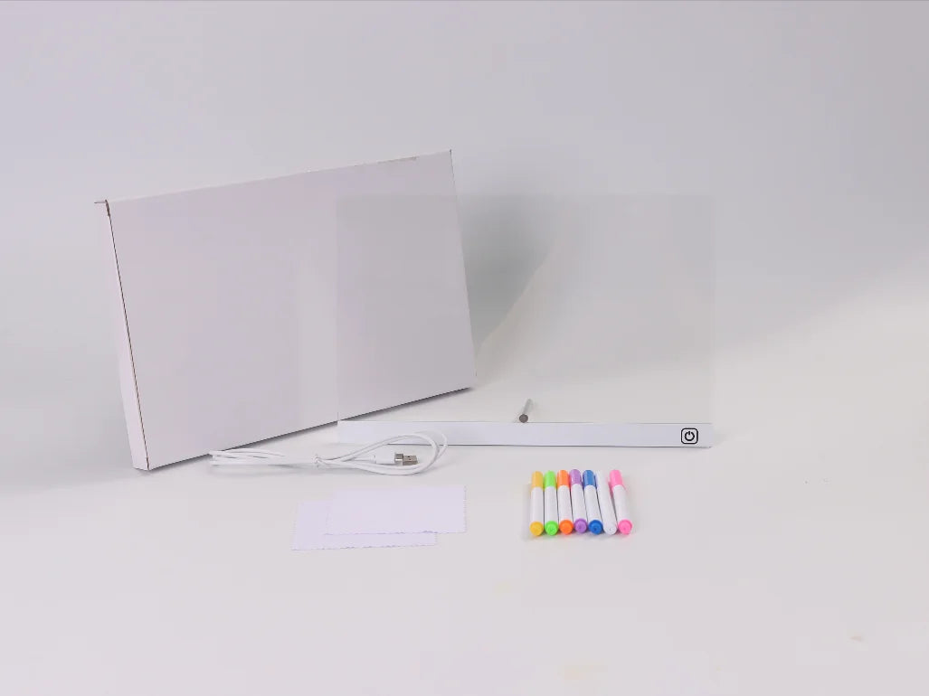 LED Drawing Board Kids Rechargeable Light Up Board RGB Fun Christmas Toy Gift