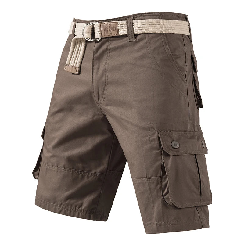 Men's Cargo Knee Shorts Cotton Casual Bermuda Golf Running Gym Short
