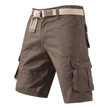 Men's Cargo Knee Shorts Cotton Casual Bermuda Golf Running Gym Short