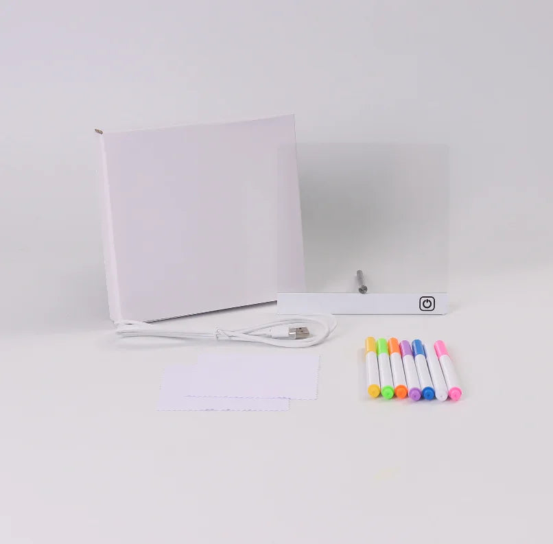 LED Drawing Board Kids Rechargeable Light Up Board RGB Fun Christmas Toy Gift