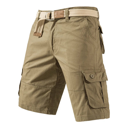 Men's Cargo Knee Shorts Cotton Casual Bermuda Golf Running Gym Short