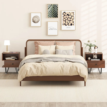 Set of 2 bedside tables Walnut