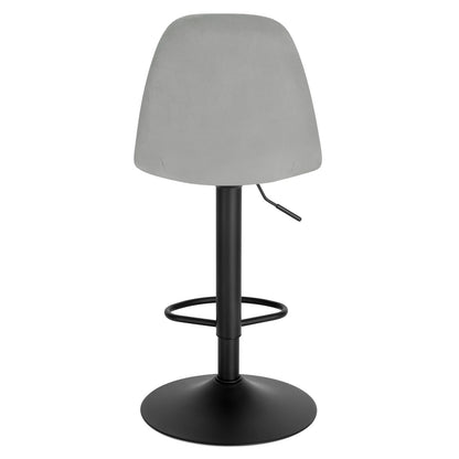 Gray bar stool with black base on a white background