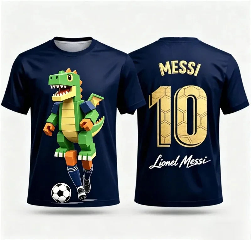 Roblox Kids Football T-Shirt Ronaldo Messi Jersey 3D Print Short Sleeve Top