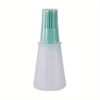 White bottle with green cap on a white background
