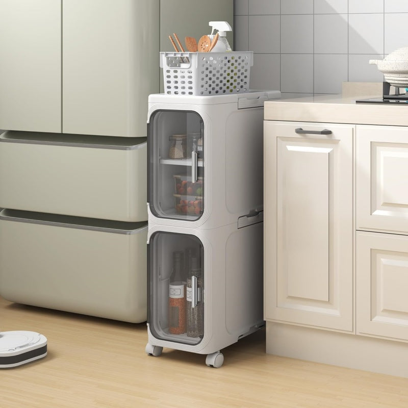 White Slim Home Storage Cabinet
