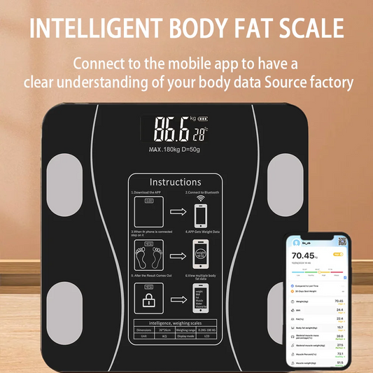 Smart Digital Bathroom Scales Black