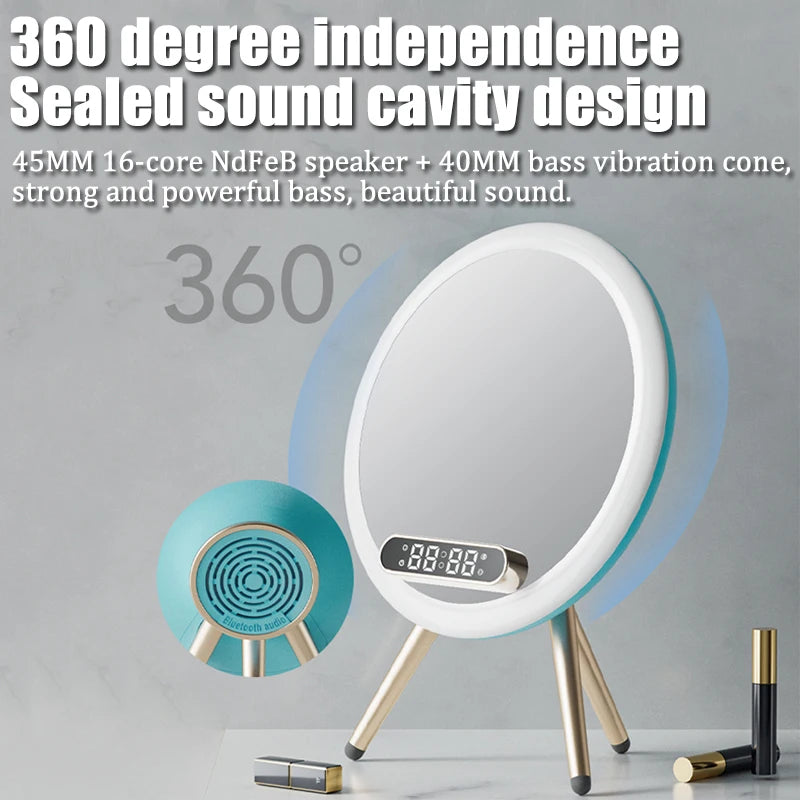 Smart Bluetooth Speaker Alarm Clock Mirror