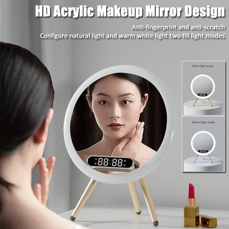 Smart Bluetooth Speaker Alarm Clock Mirror