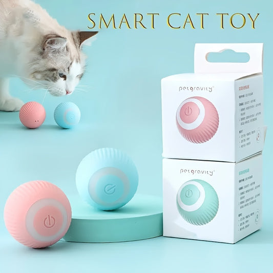 Smart cat toy with packaging on a light blue background