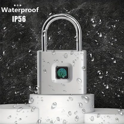 Waterproof fingerprint lock with IP56 rating on a wet surface