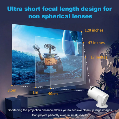 Smart White Wifi Home Projector