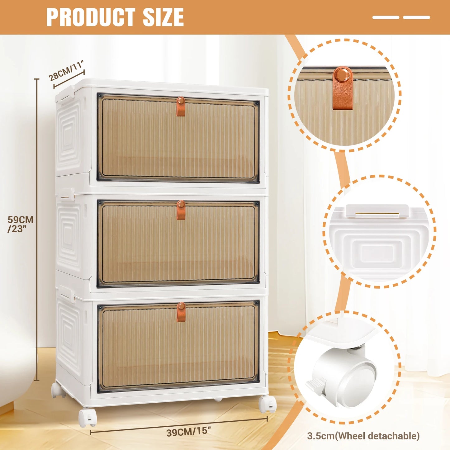 Storage Box 3 Tier Product Size