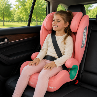 For Your Little One Stepup I-Size Isofix 2/3 Car Seat Booster Rose 4-12 Years