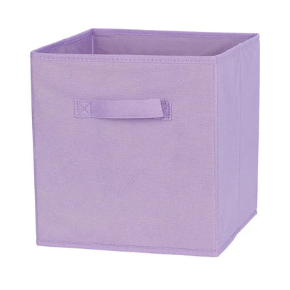 Purple storage box with a handle on a white background