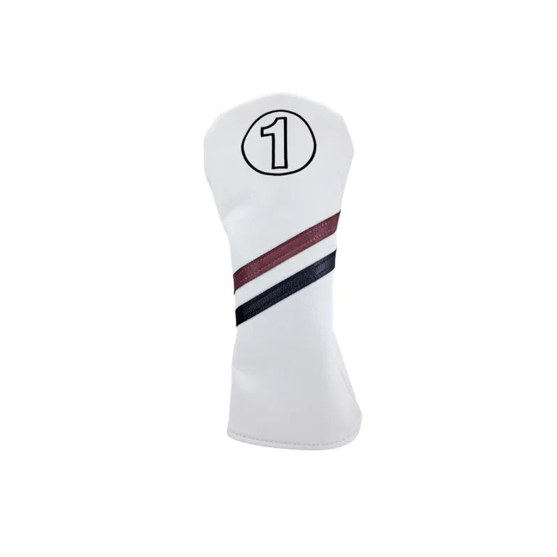 White golf club head cover with number 1 on a white background