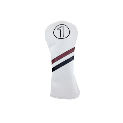 White golf club head cover with number 1 on a white background