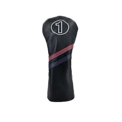 Black golf club head cover with number 1 on a white background