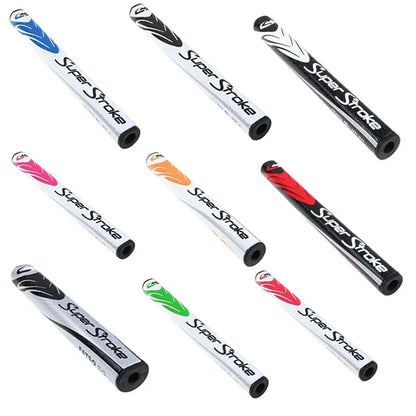 SuperStroke golf grips in various colors on a white background
