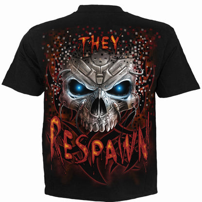 Respawn T-Shirt Black Gaming Skull Graphic 100% Cotton Gamer Tee Shirt Skeleton