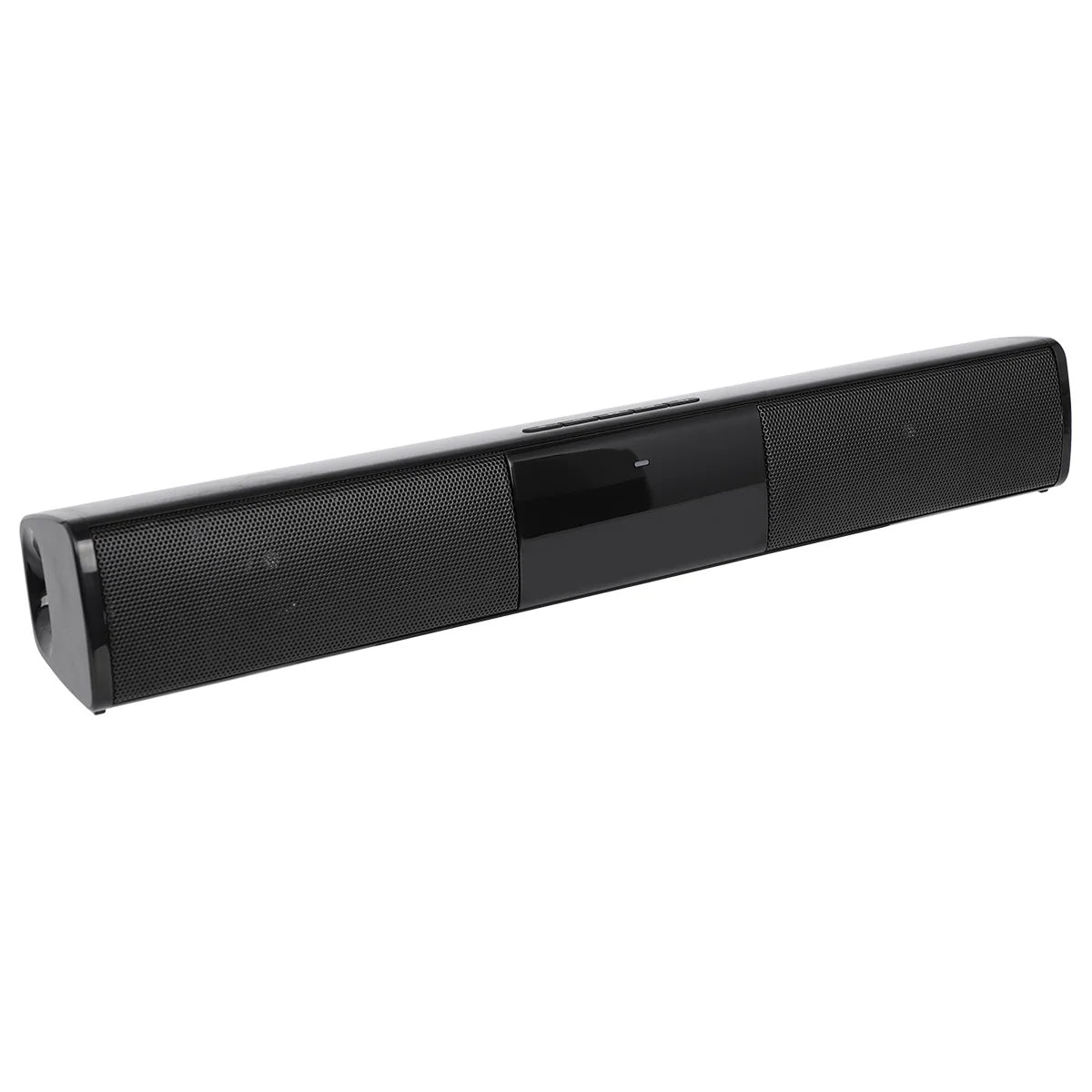 Black soundbar on a white background