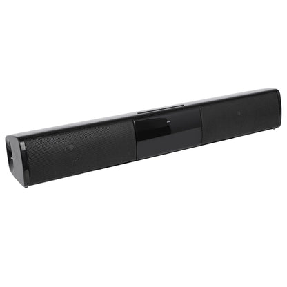 Black soundbar on a white background