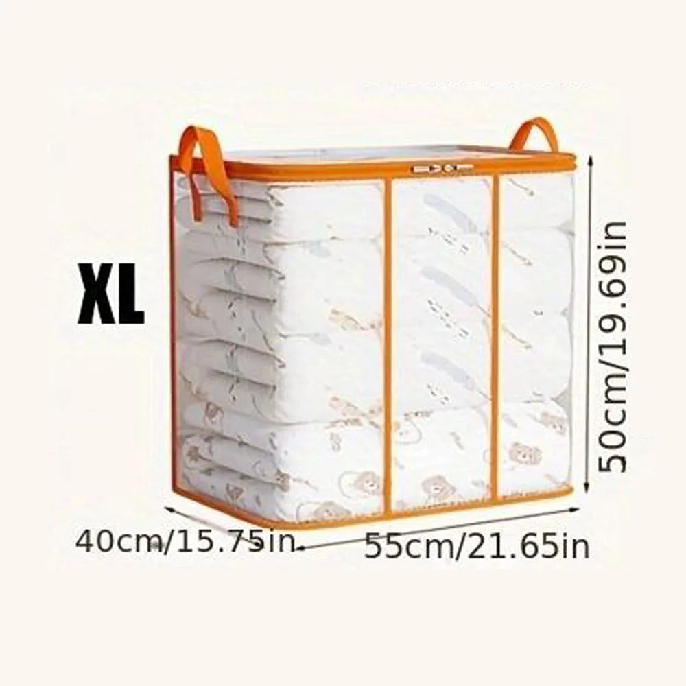 Large storage bag with dimensions labeled on a white background
