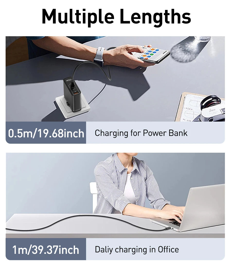 Type C Charging Cable with Multiple Lengths