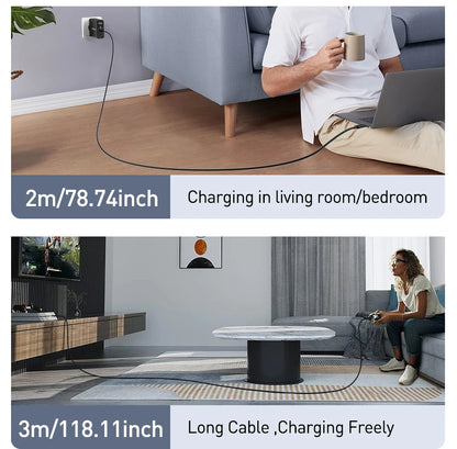 2m and 3m Type C Charging Cable