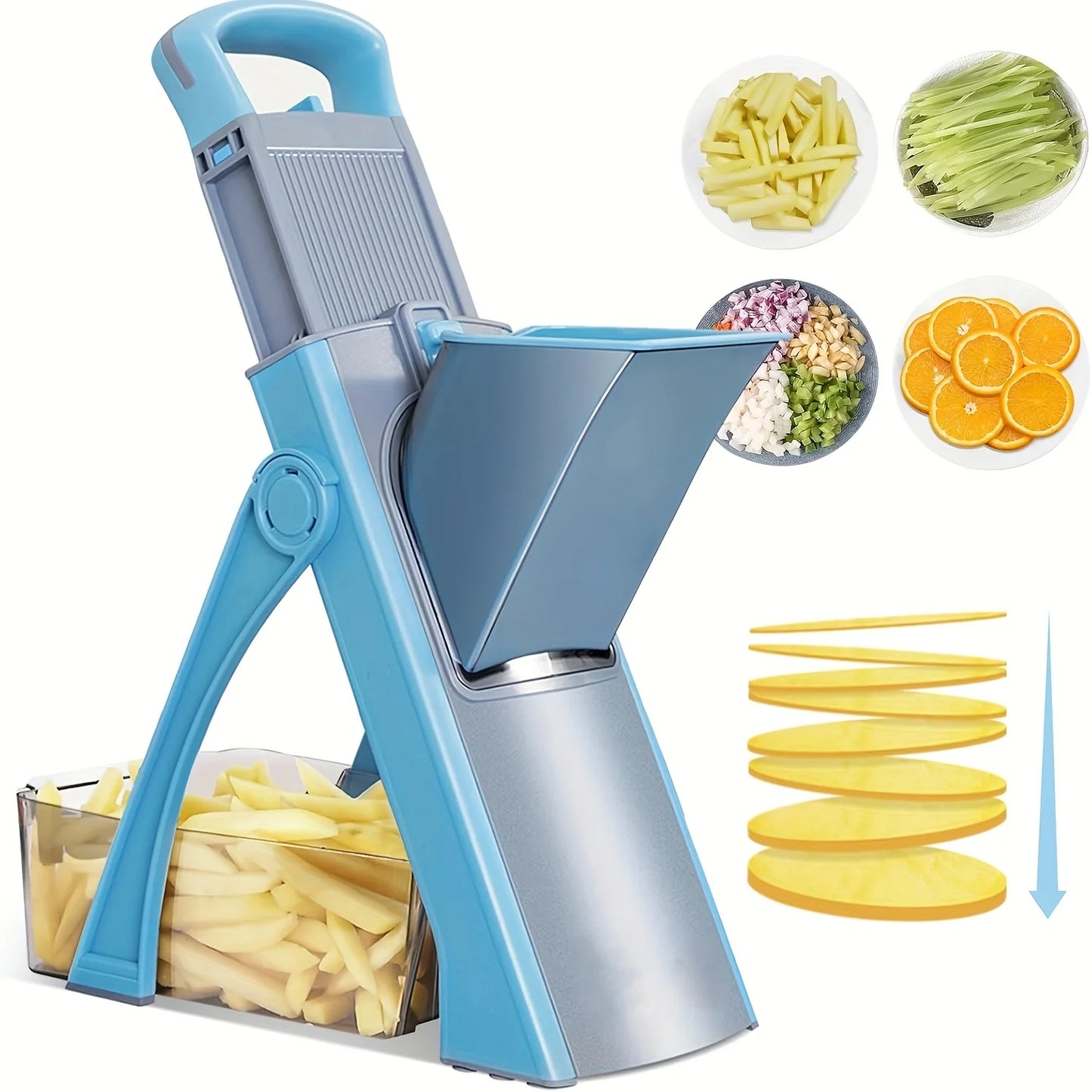 Blue Vegetable Slicer Chopper