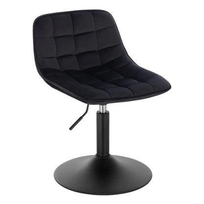 Black quilted chair on a white background
