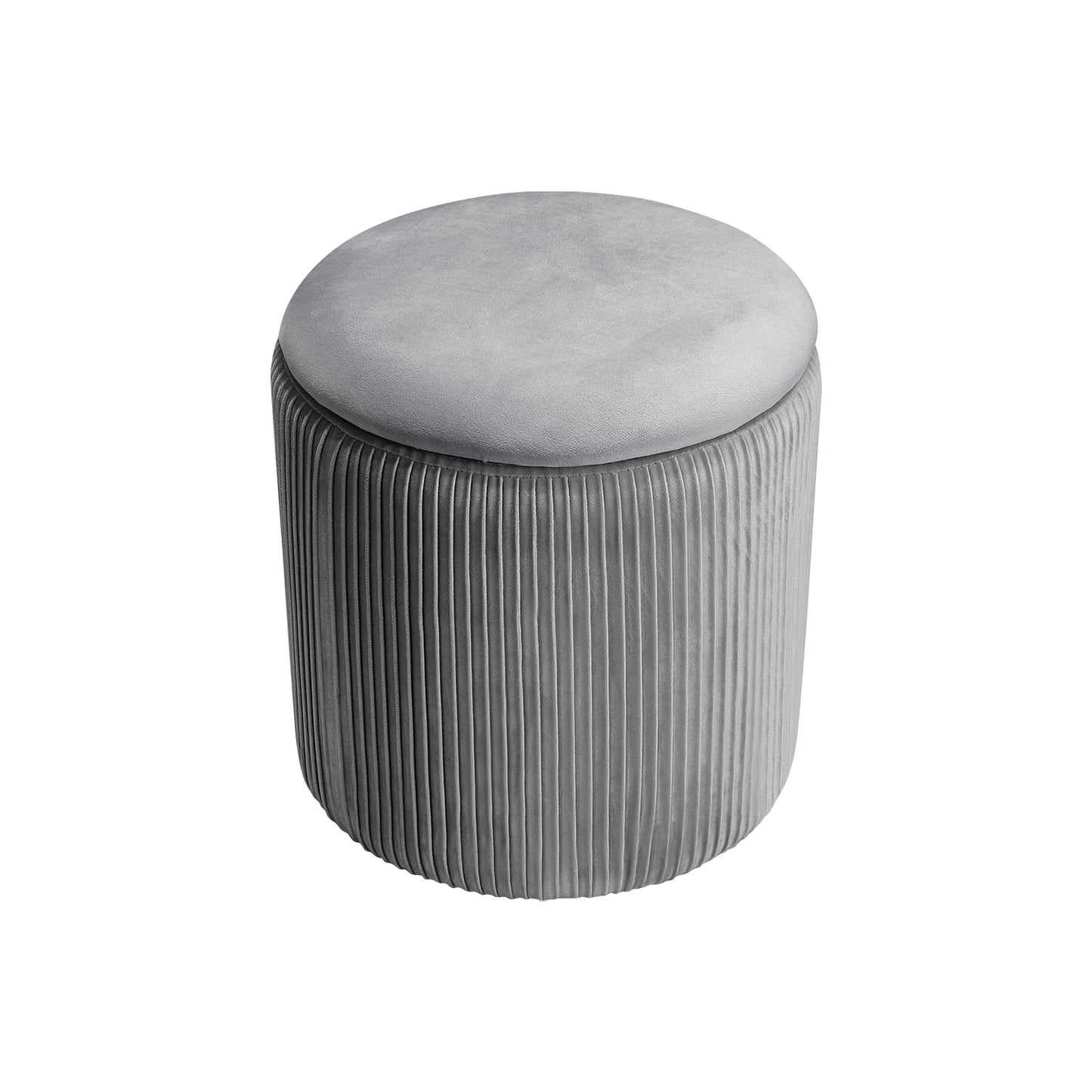 velvet storage ottoman grey