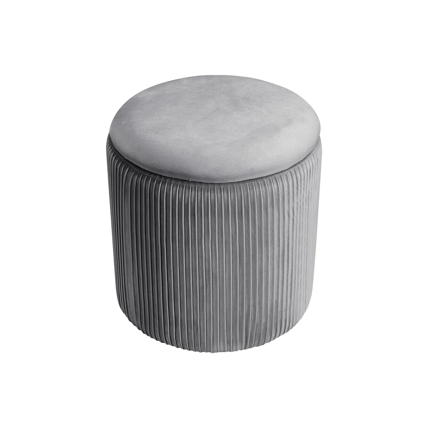 velvet storage ottoman grey
