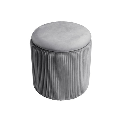 velvet storage ottoman grey