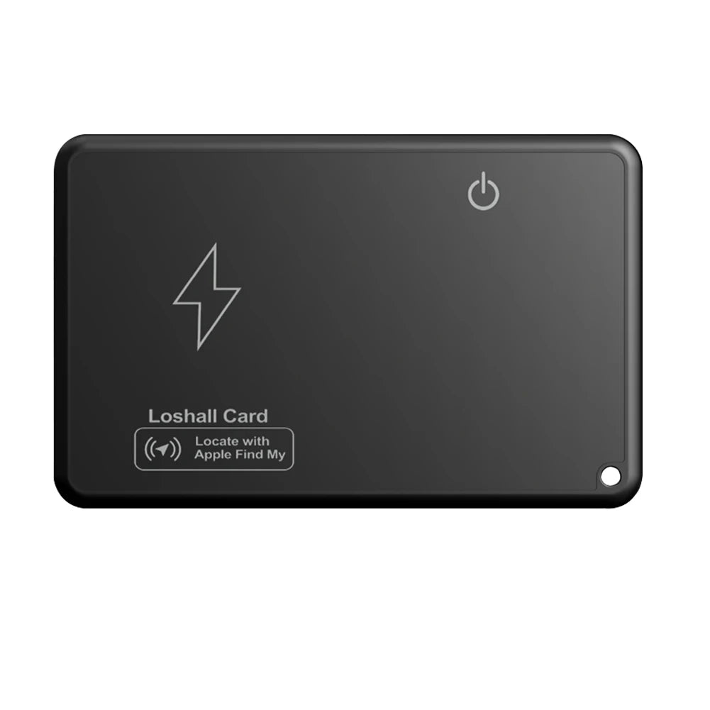 Black rectangular device with power symbol and 'Loshall Card' branding on a white background