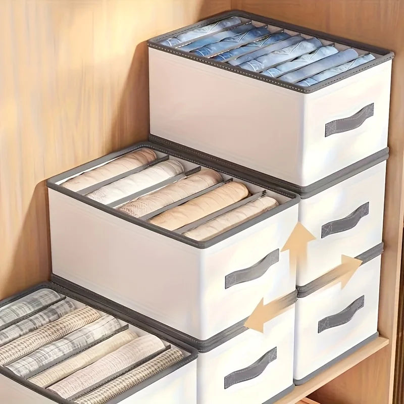 White/Grey Storage Boxes with Compartments