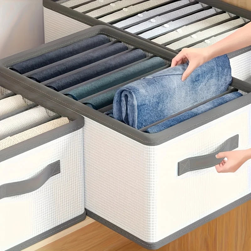 White/Grey Storage Boxes with Handles