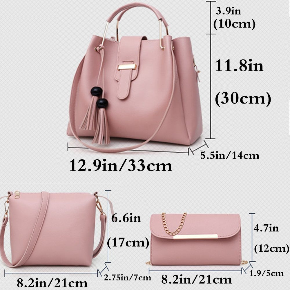 Womens 3 Piece Handbag and Purse Set
