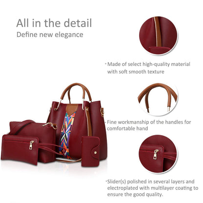 Womens 4 Piece Handbag Set