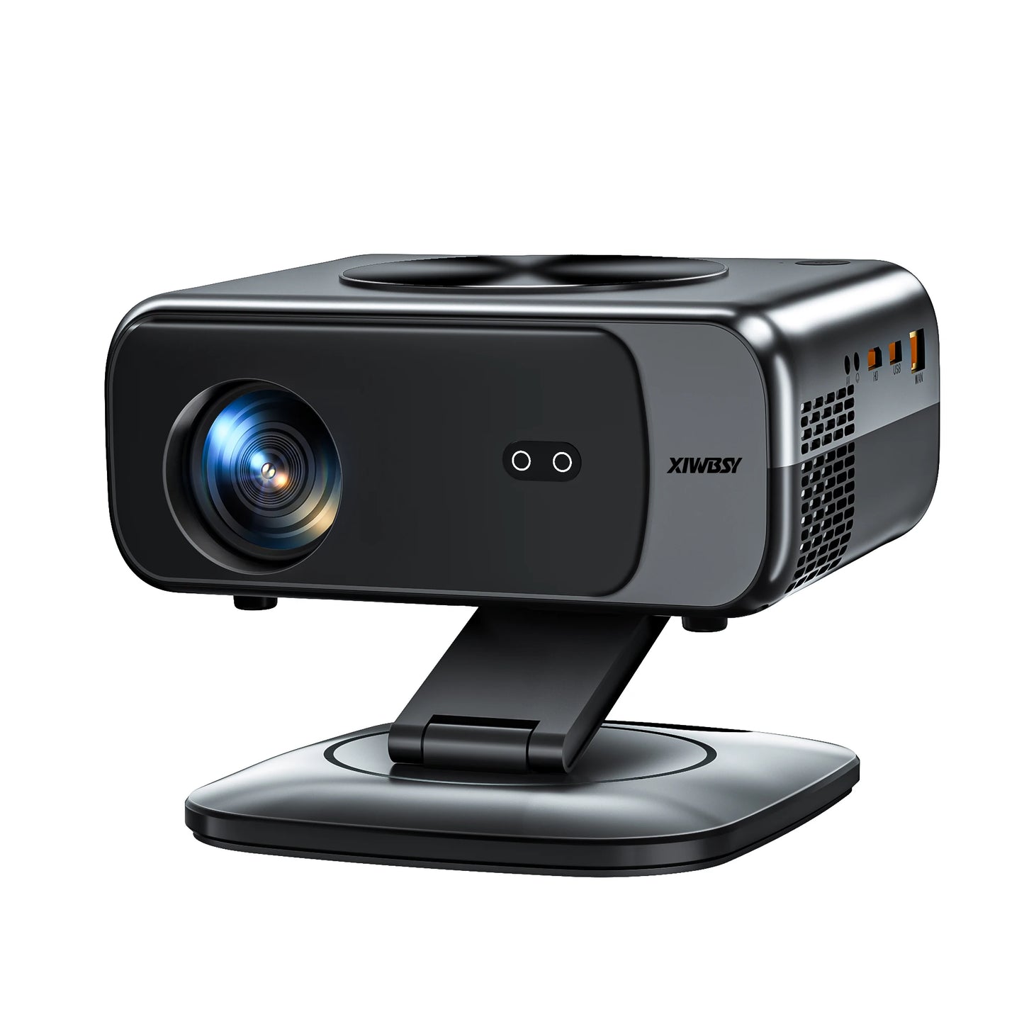 Black and gray projector with 'Xiaoyi' branding on a white background