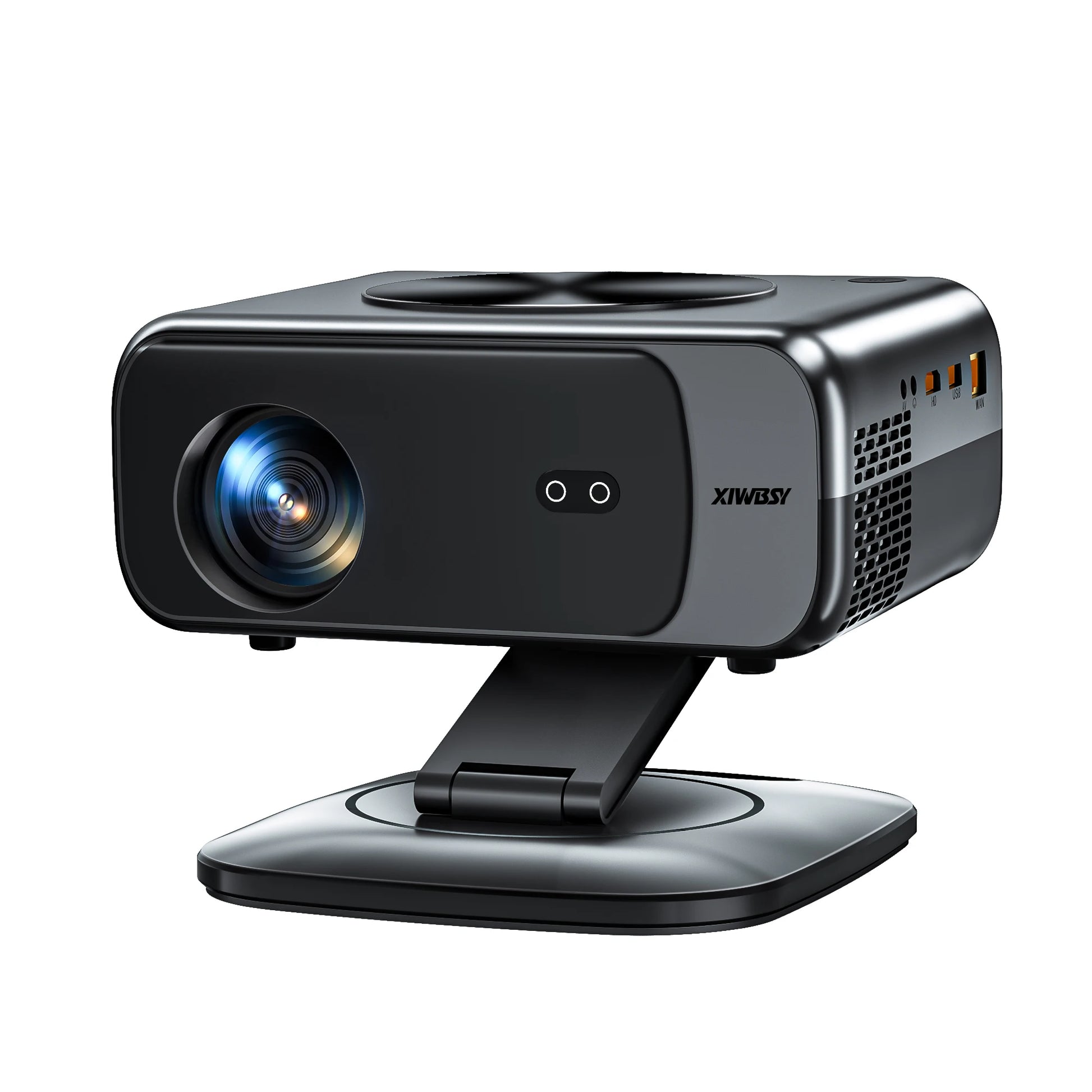Black and gray projector with 'Xiaoyi' branding on a white background