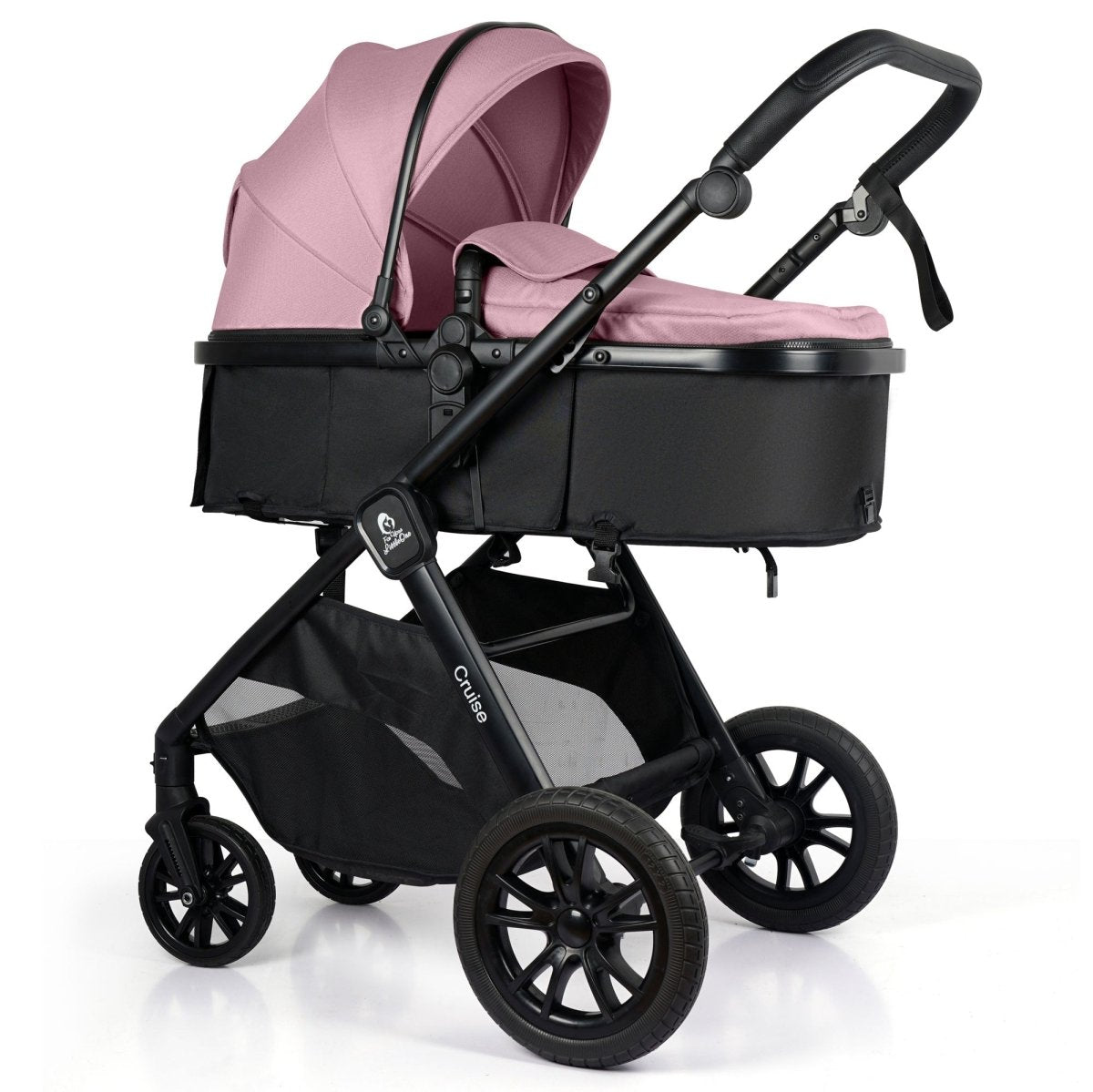 For Your Little One Cruise 3 In 1 Travel System Car Seat ISOFIX Base Blush Rose