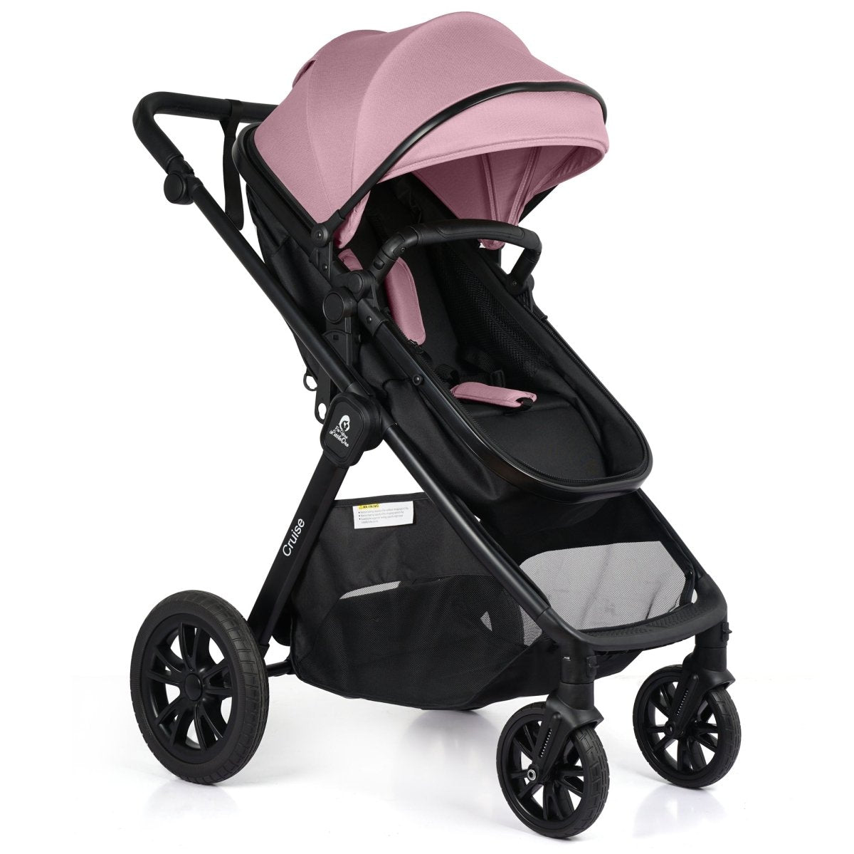For Your Little One Cruise 3 In 1 Travel System Car Seat ISOFIX Base Blush Rose