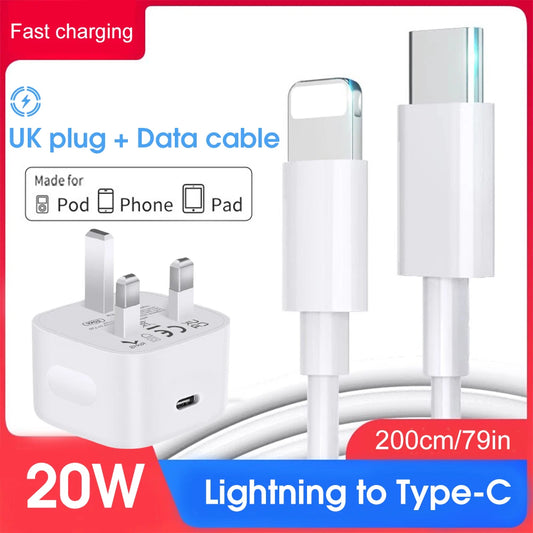 Power adaptor and charging cable for apple iphone