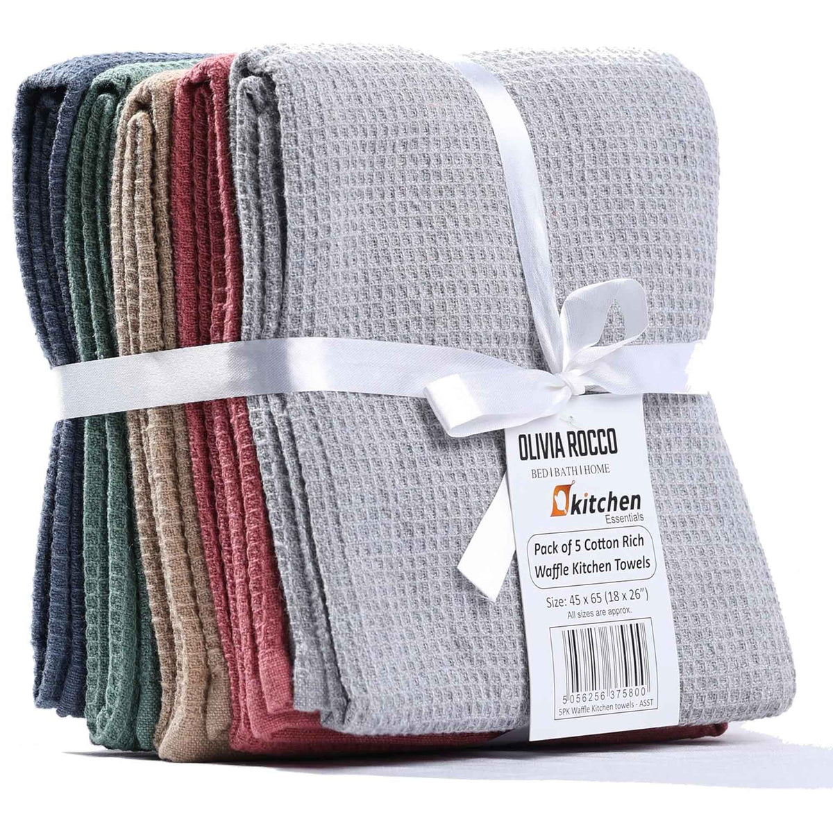 20 Pack Tea Towel Set Waffle Weave 100 Percent Cotton Absorbent Kitchen Towels